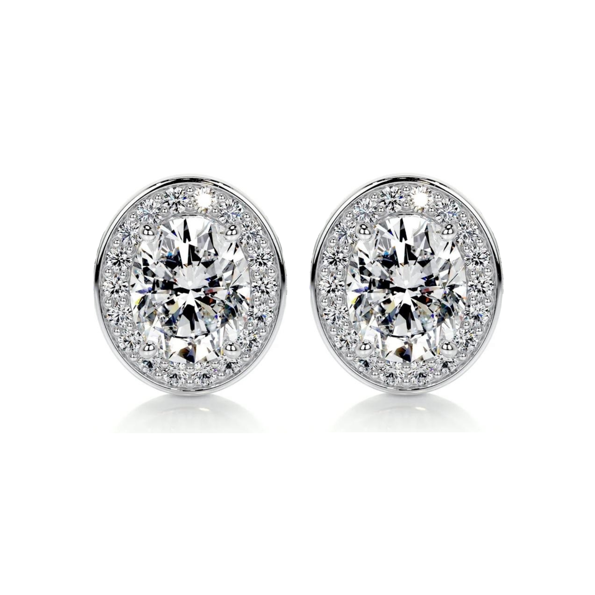 Eternal Oval Halo Solitaire Lab Grown Diamond Earrings