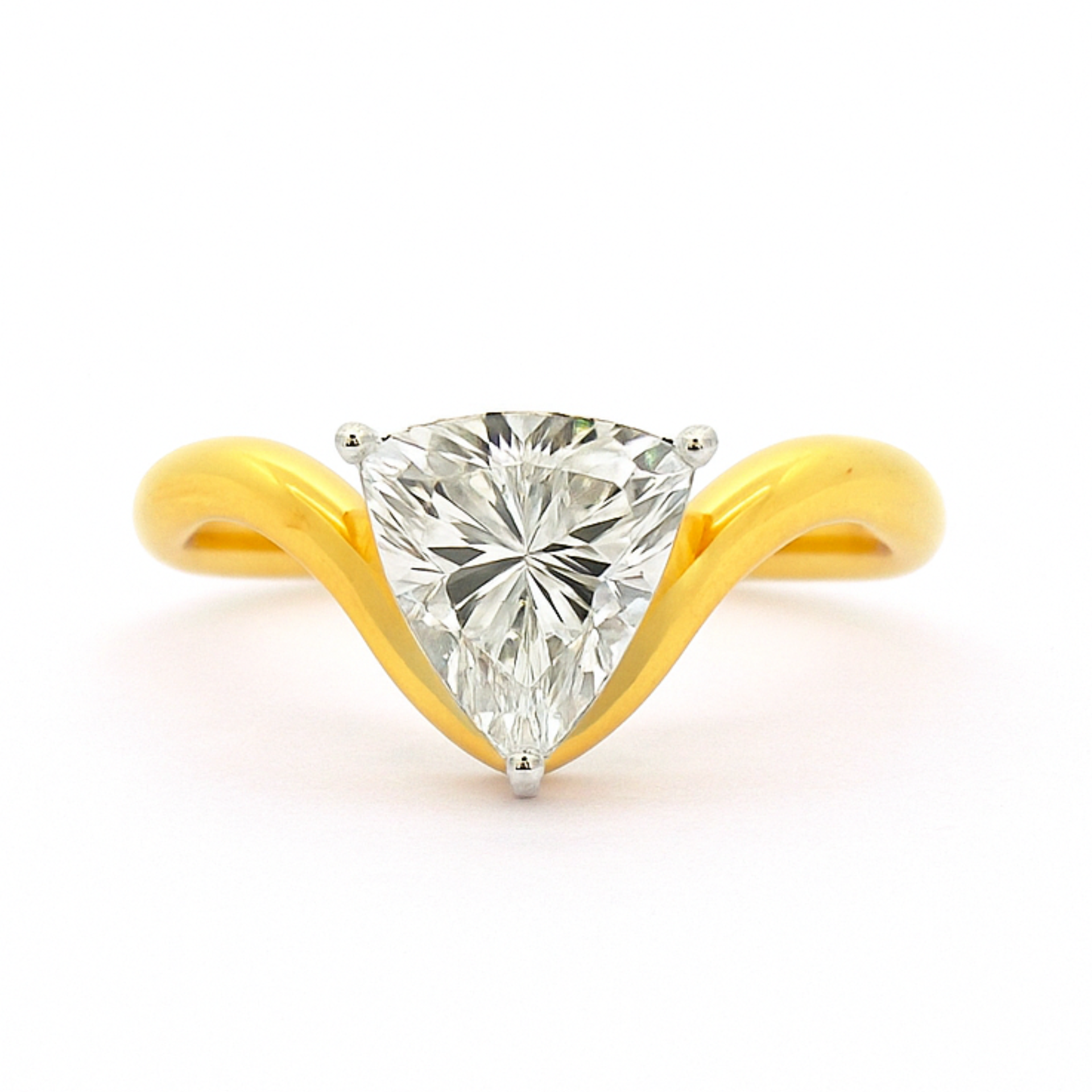 Triangular Sparkle Solitaire Lab Grown Diamond Ring