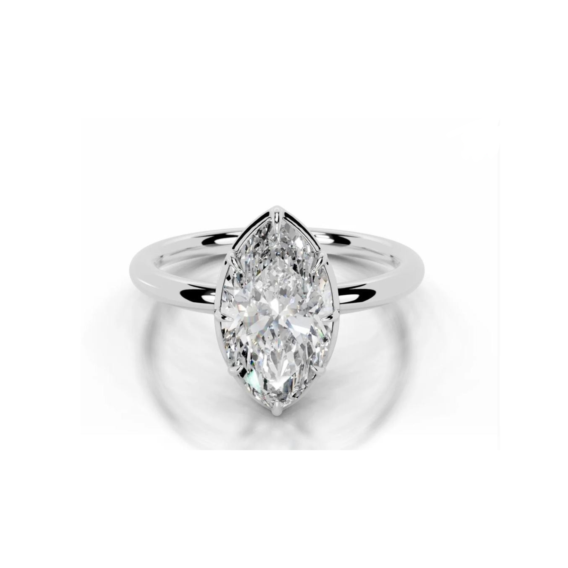 Slender Gleam Solitaire Lab Grown Diamond Ring