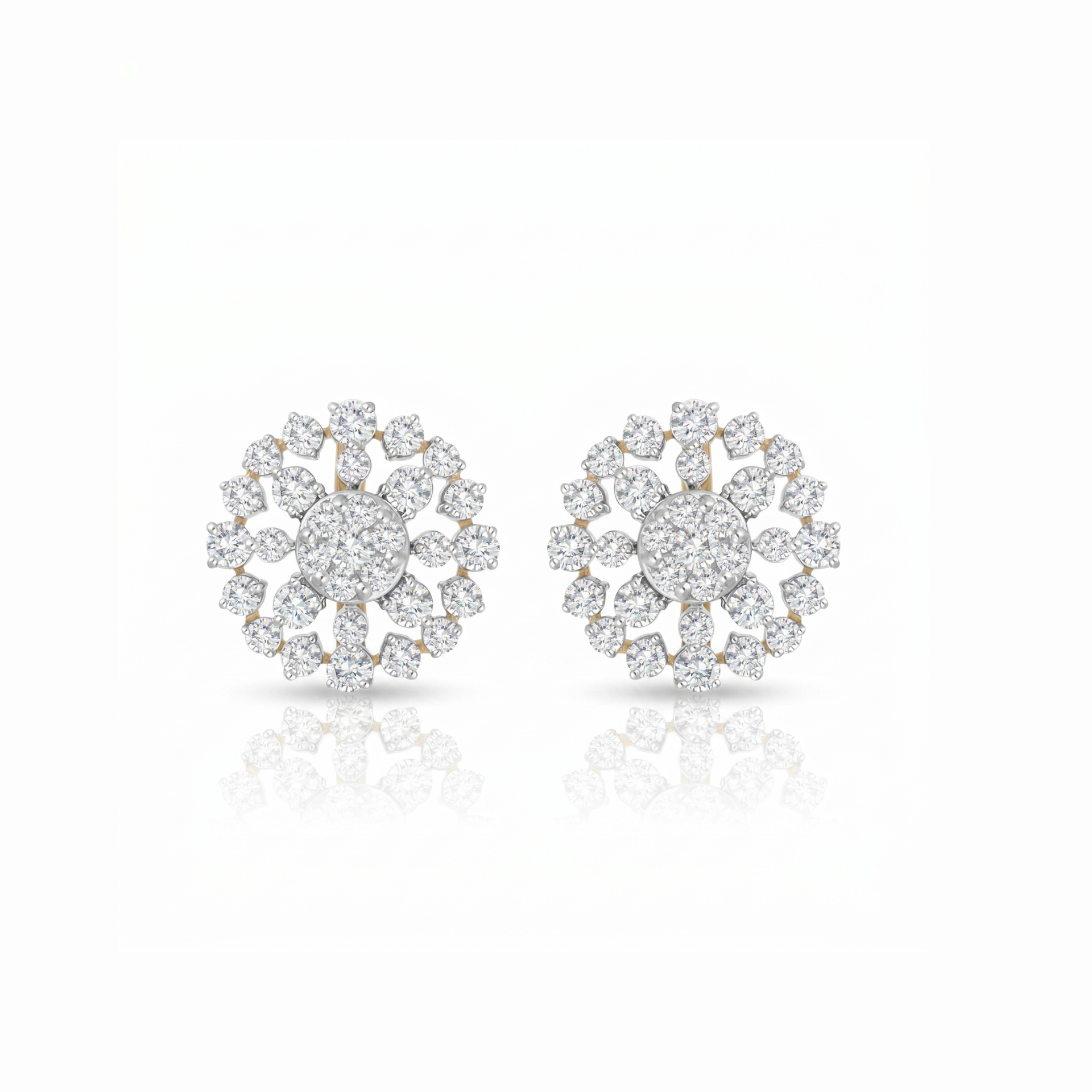 Concentric Lab Grown Diamond Flower Earrings
