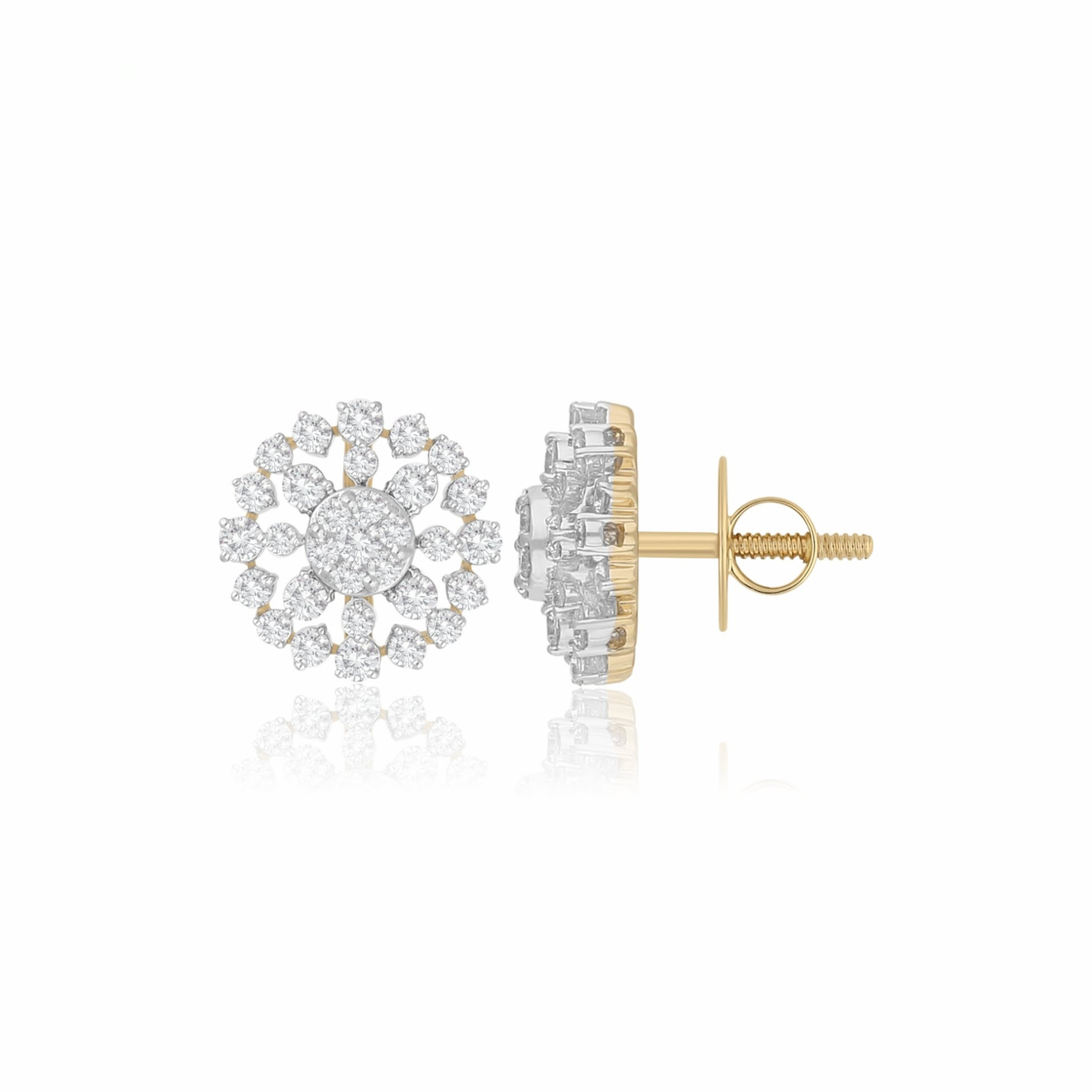 Concentric Lab Grown Diamond Flower Earrings