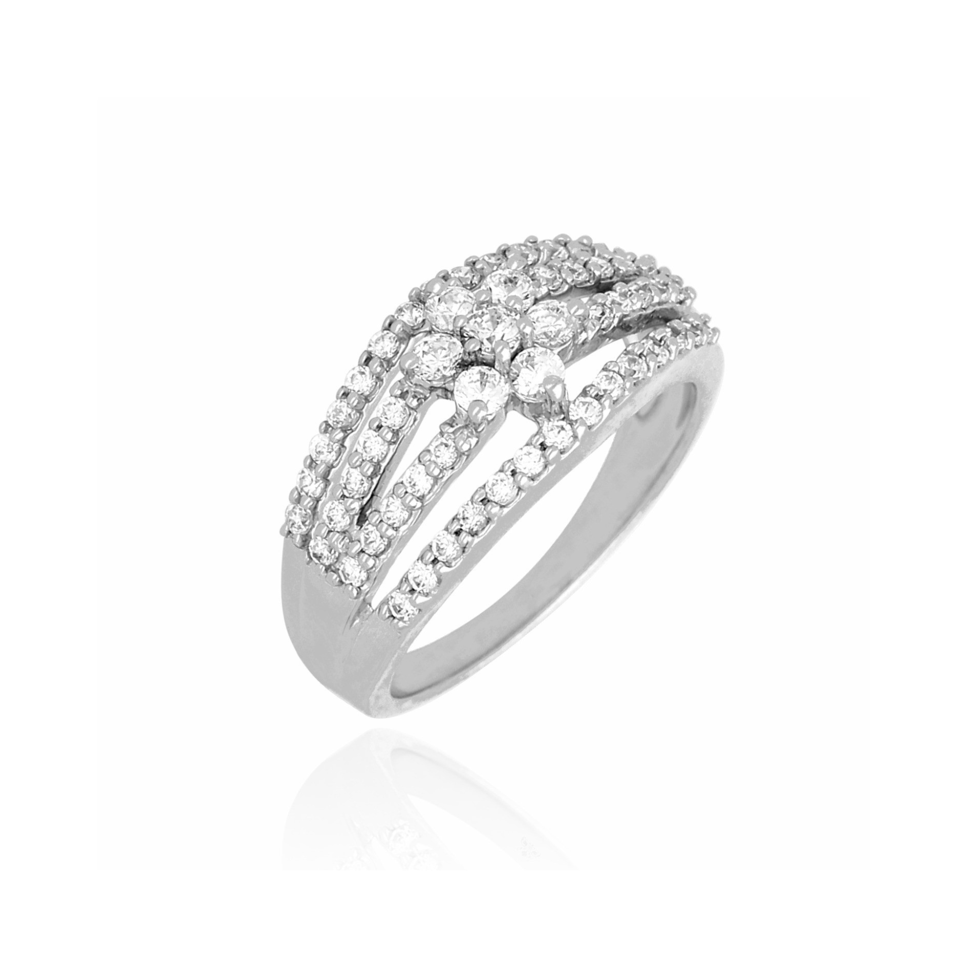 White Lily Cluster Lab Grown Diamond Ring