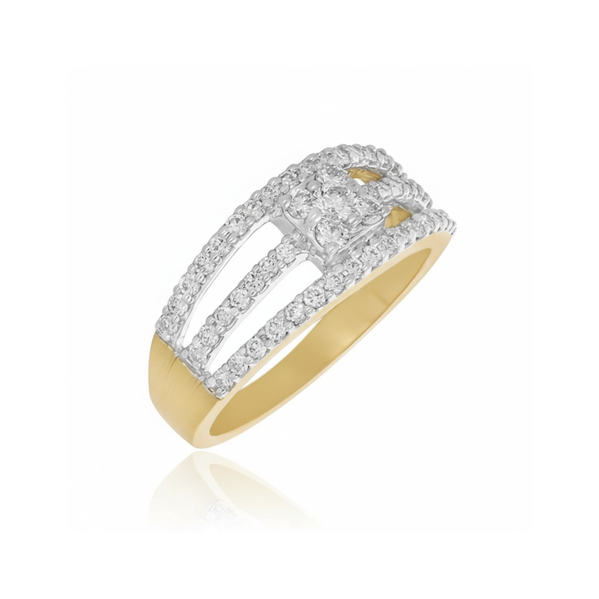 Triptych Square Lab Grown Diamond Ring