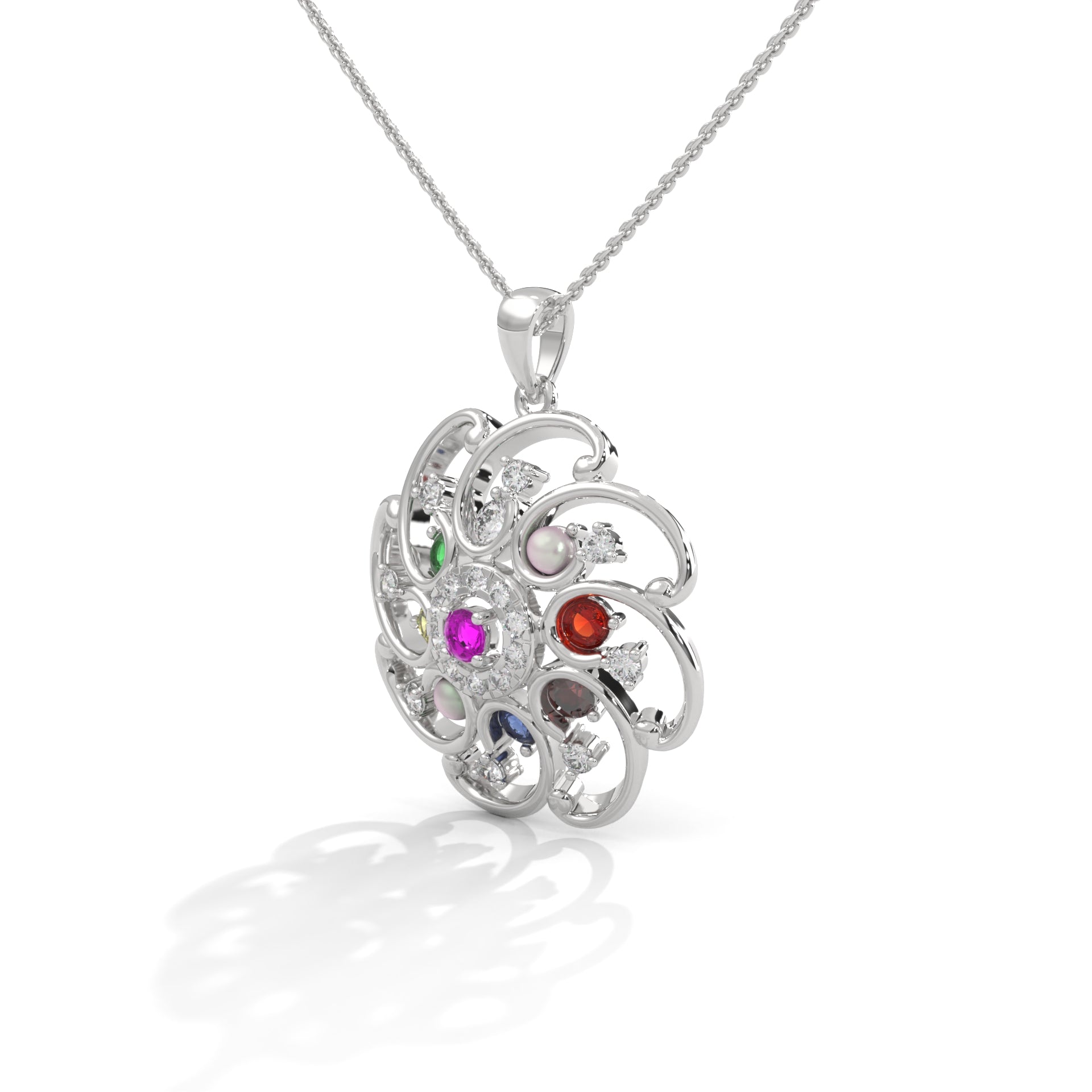Cosmic Blossom Lab Grown Diamond Pendant