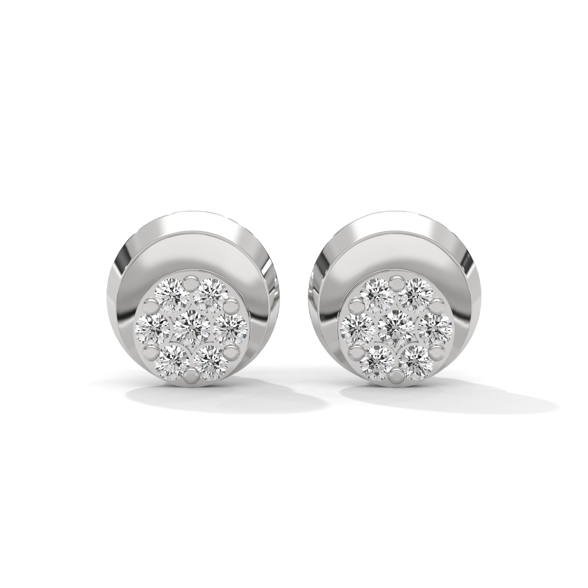 Radiant Cluster Lab Grown Diamond Stud Earrings