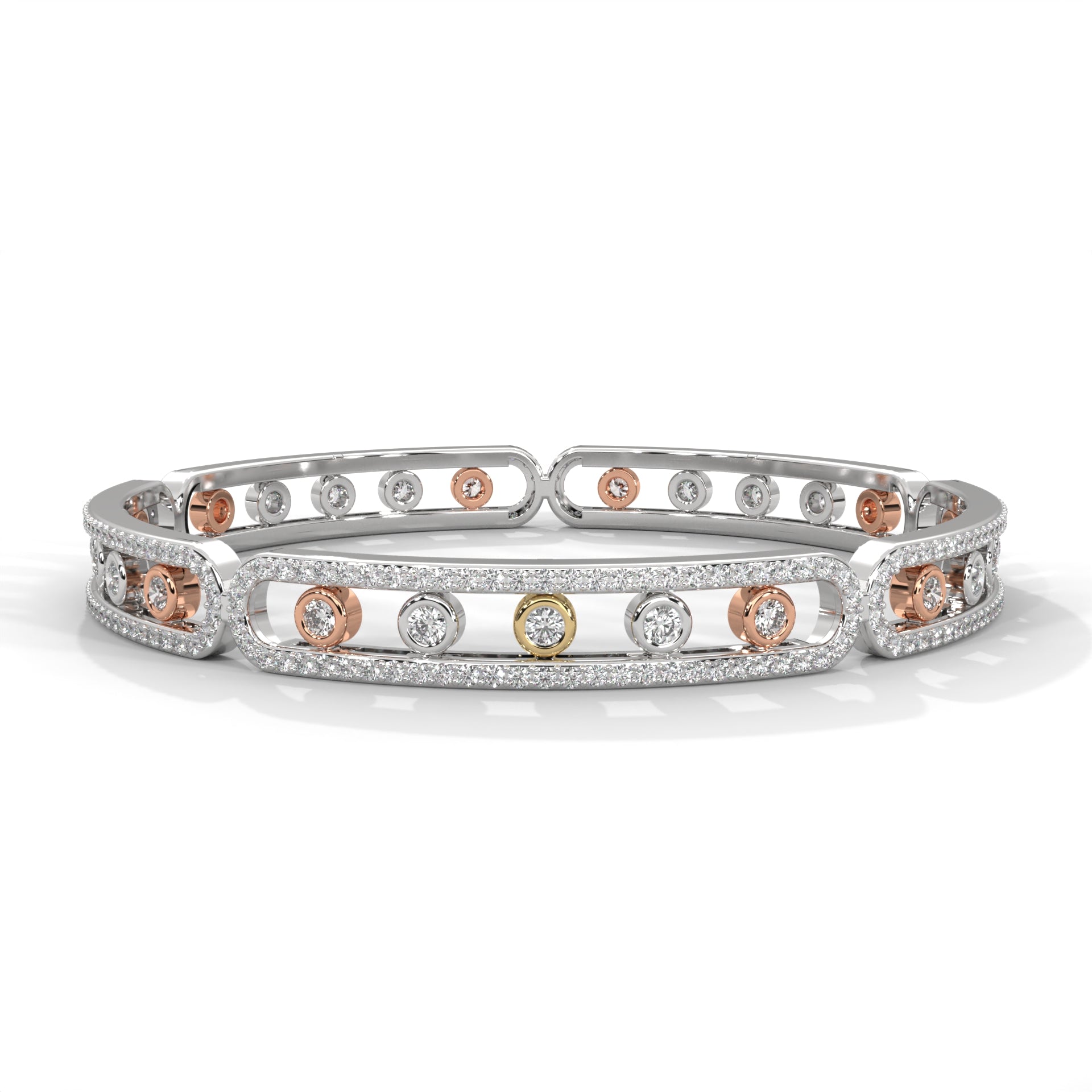 Harmony Tricolor Lab Grown Diamond Bangle