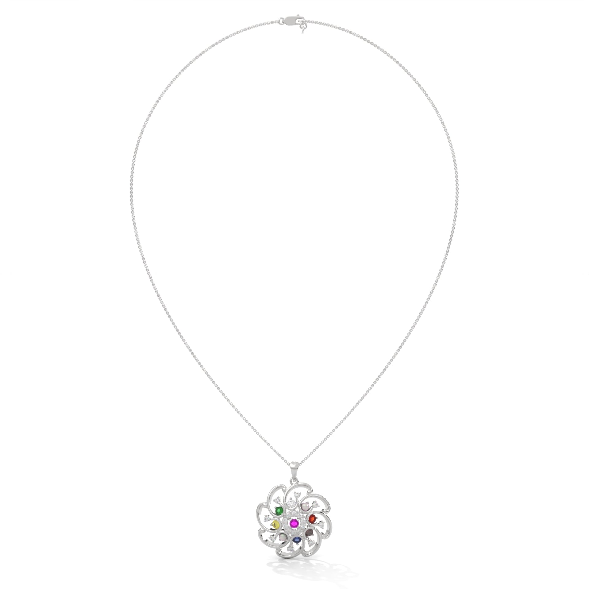 Cosmic Blossom Lab Grown Diamond Pendant
