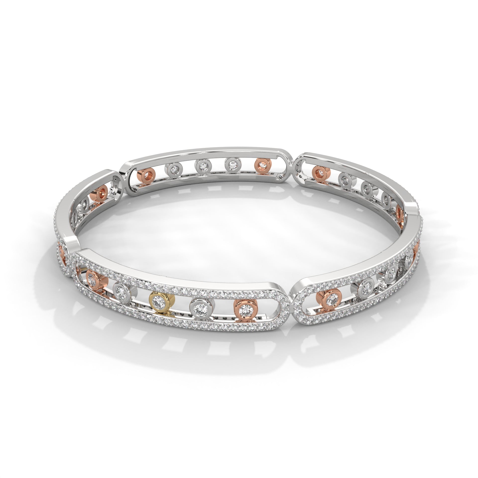 Harmony Tricolor Lab Grown Diamond Bangle