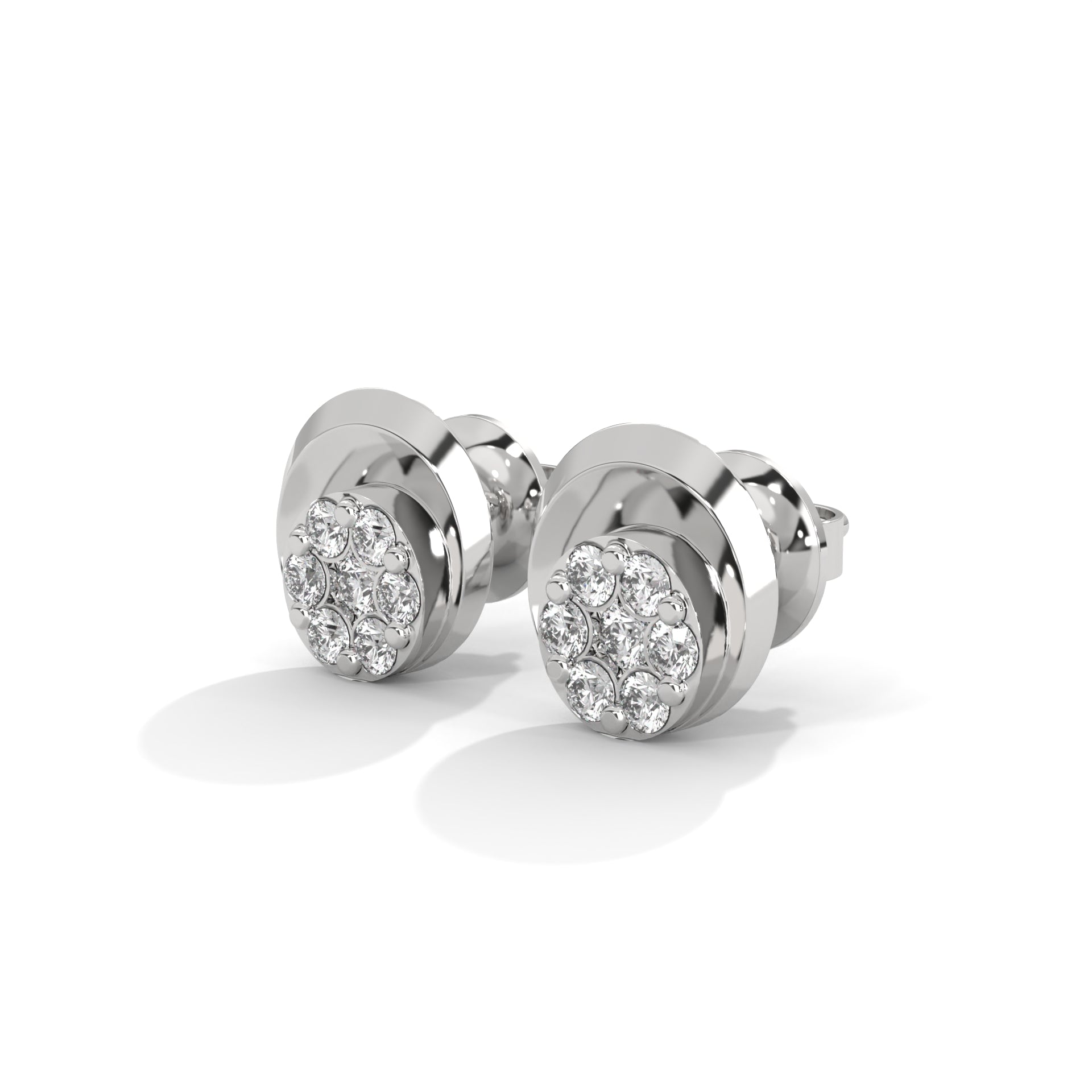 Radiant Cluster Lab Grown Diamond Stud Earrings