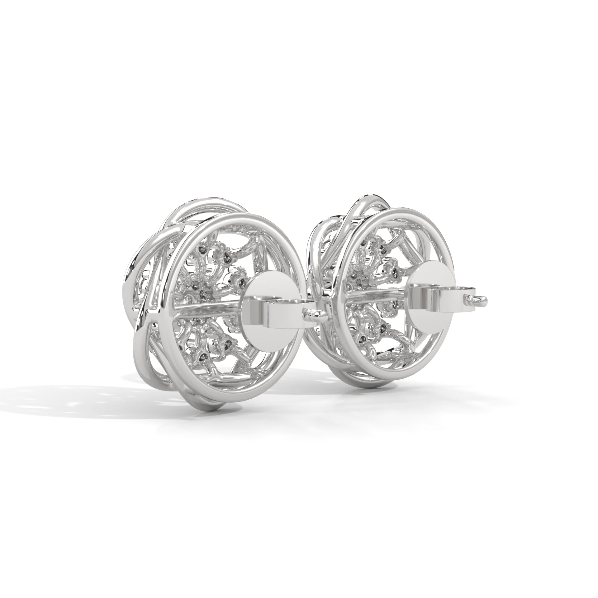 Radiant Blossom Lab Grown Diamond Stud Earrings