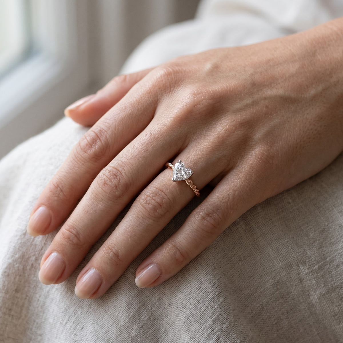 Nivara Heart Lab Grown Diamond Ring
