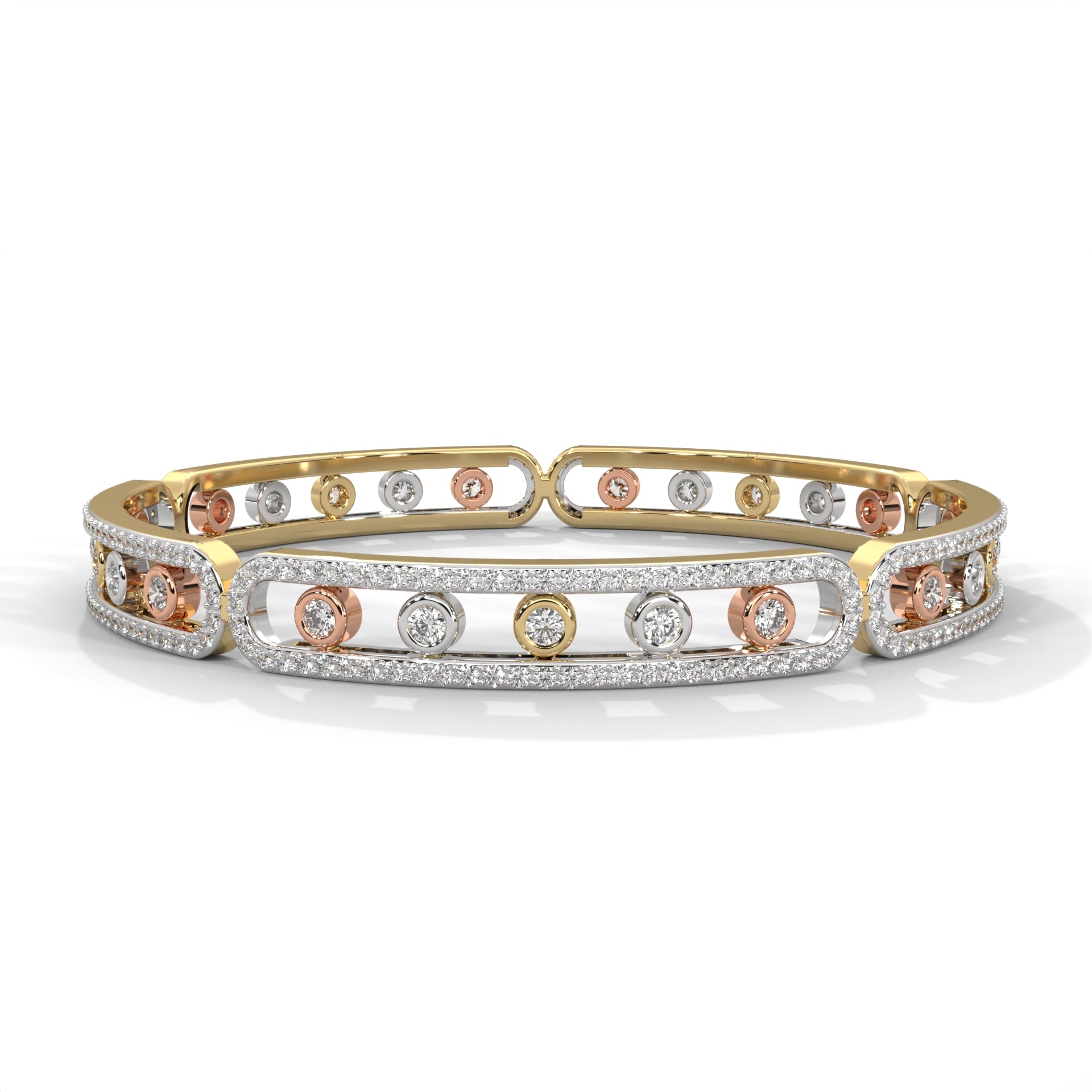 Harmony Tricolor Lab Grown Diamond Bangle