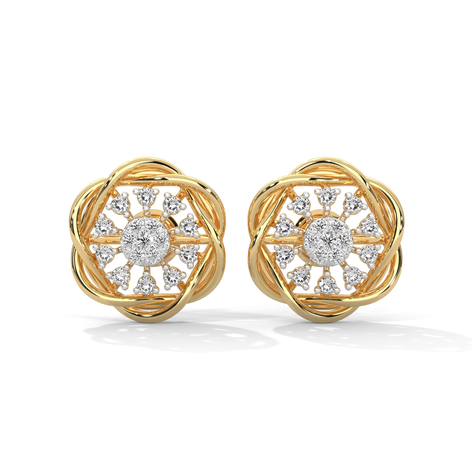 Radiant Blossom Lab Grown Diamond Stud Earrings