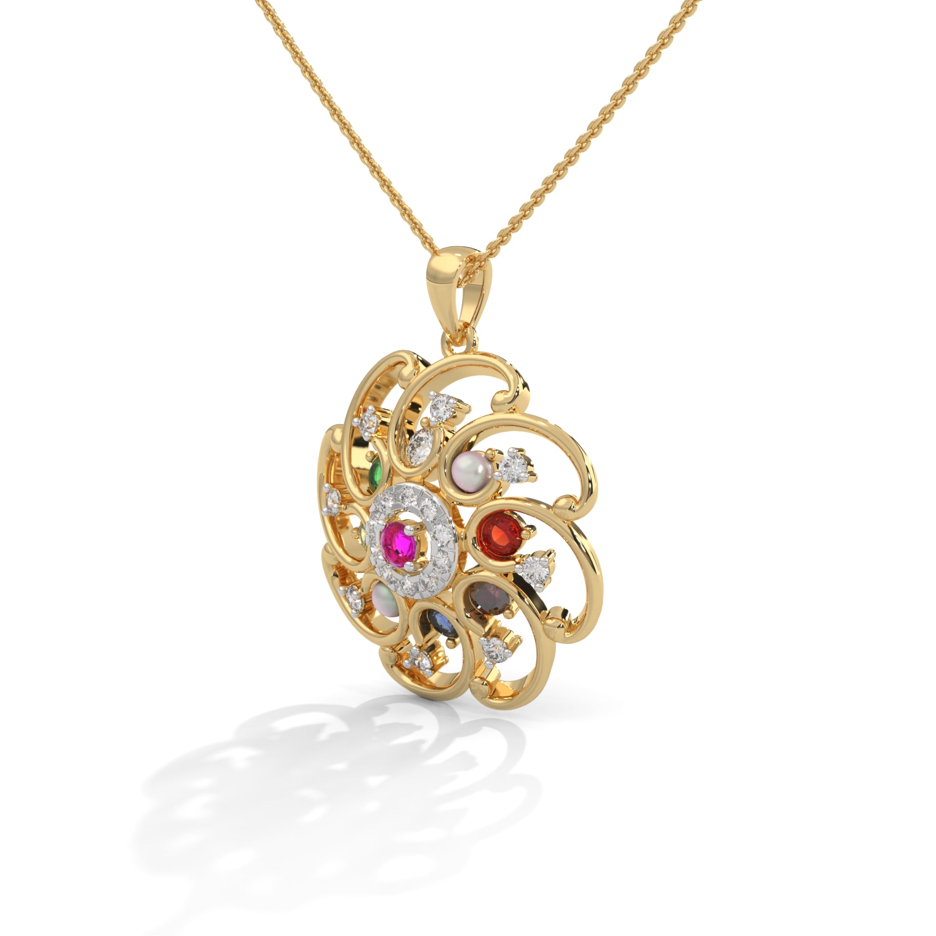 Cosmic Blossom Lab Grown Diamond Pendant