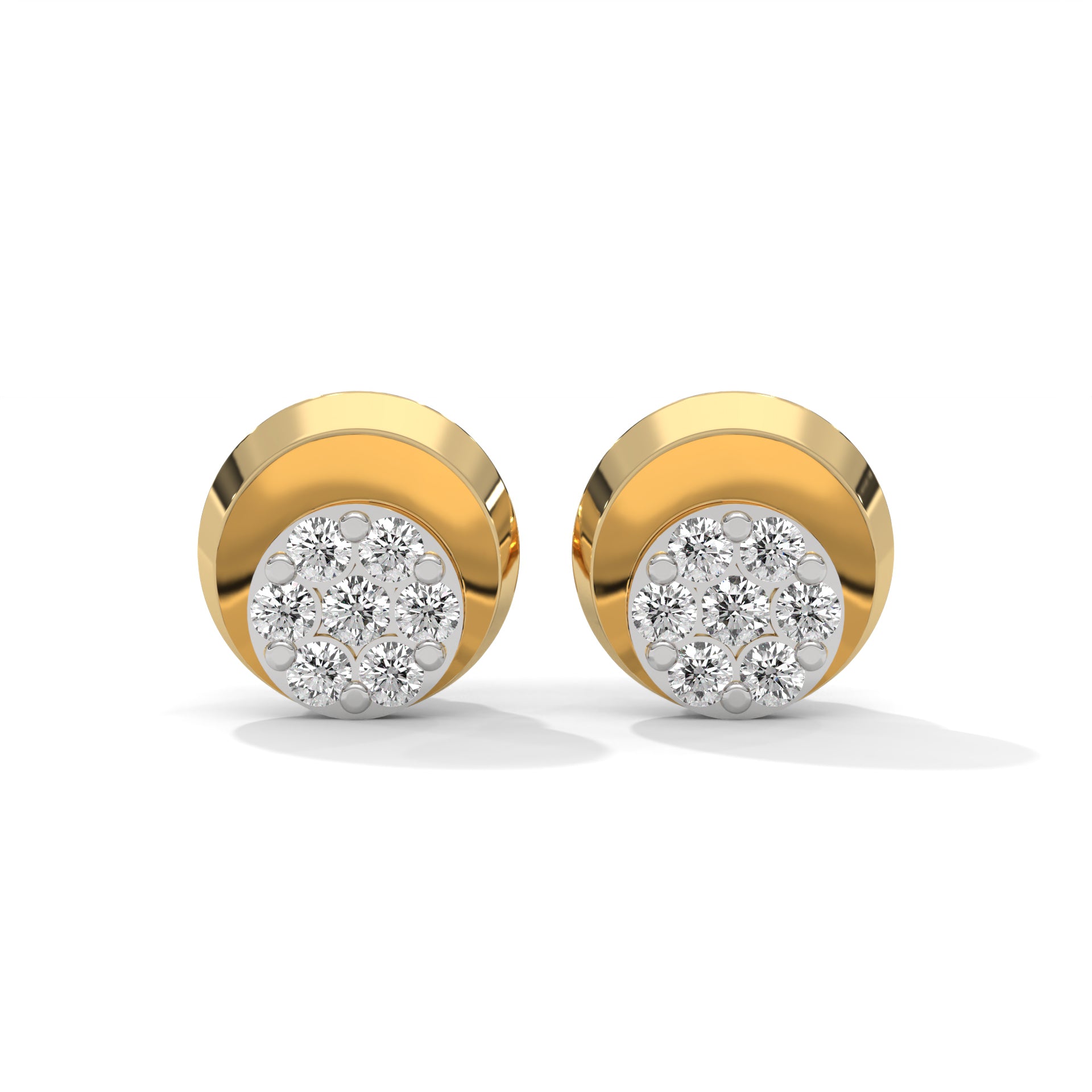 Radiant Cluster Lab Grown Diamond Stud Earrings