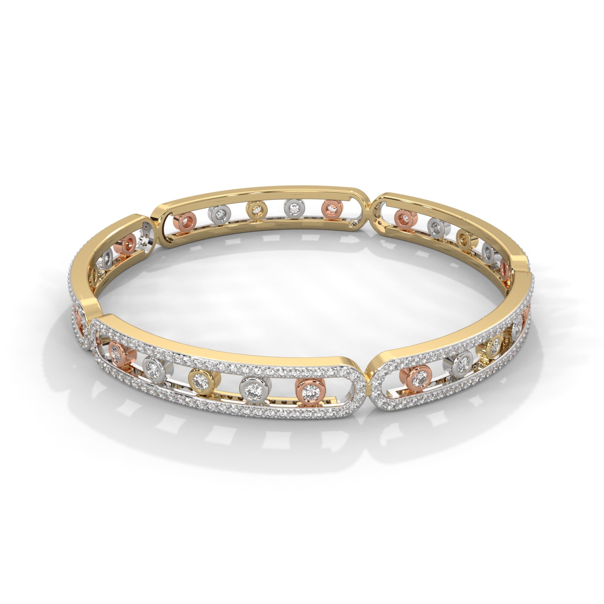 Harmony Tricolor Lab Grown Diamond Bangle
