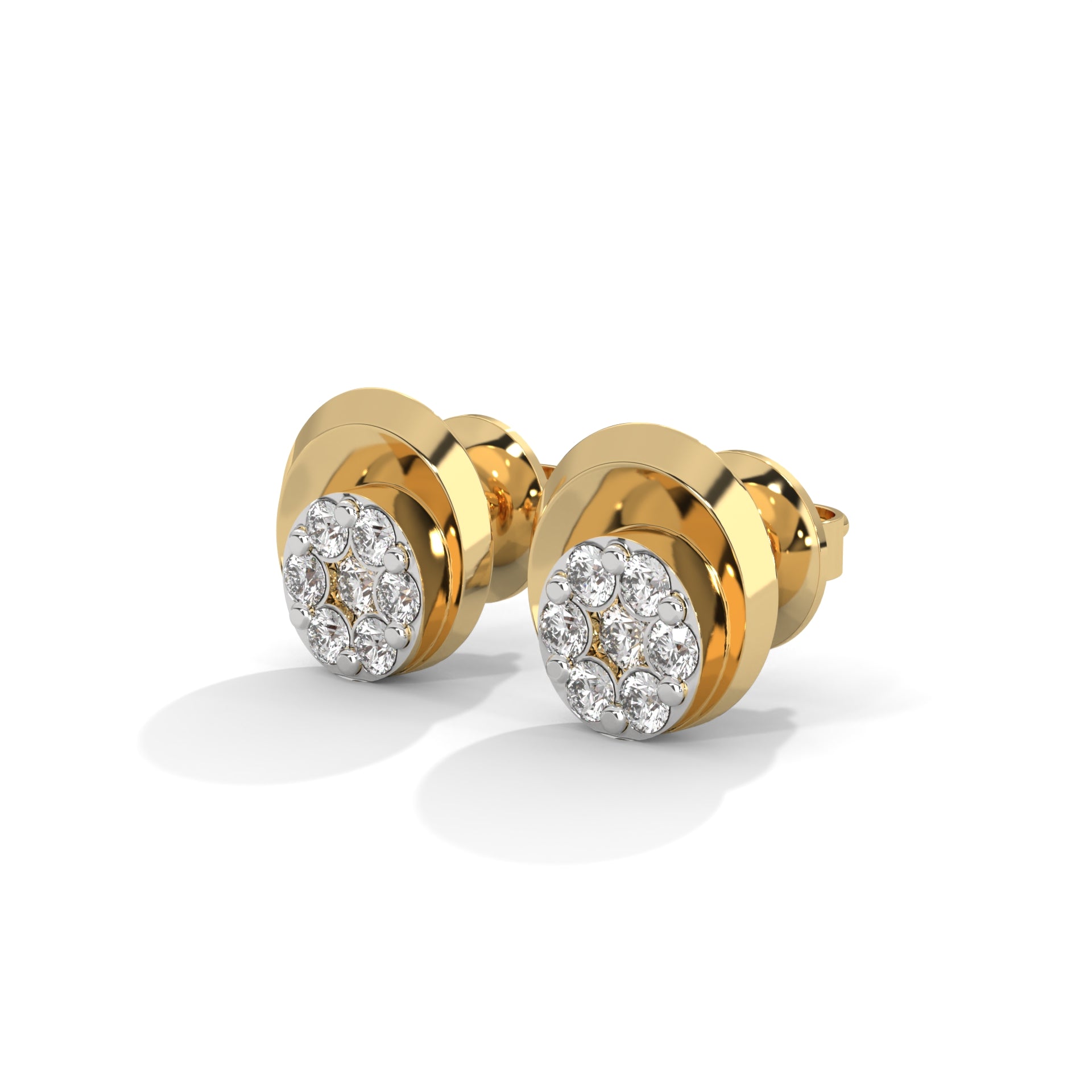 Radiant Cluster Lab Grown Diamond Stud Earrings