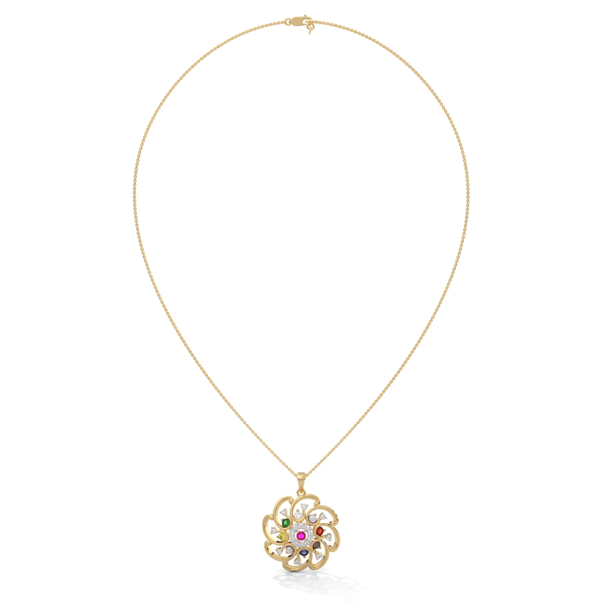 Cosmic Blossom Lab Grown Diamond Pendant