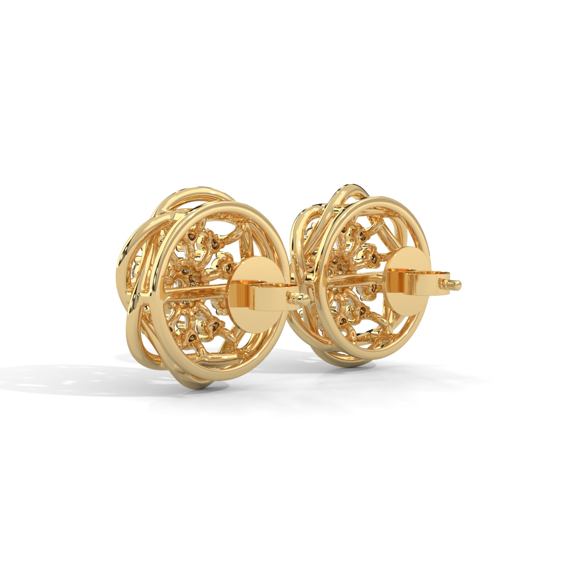 Radiant Blossom Lab Grown Diamond Stud Earrings