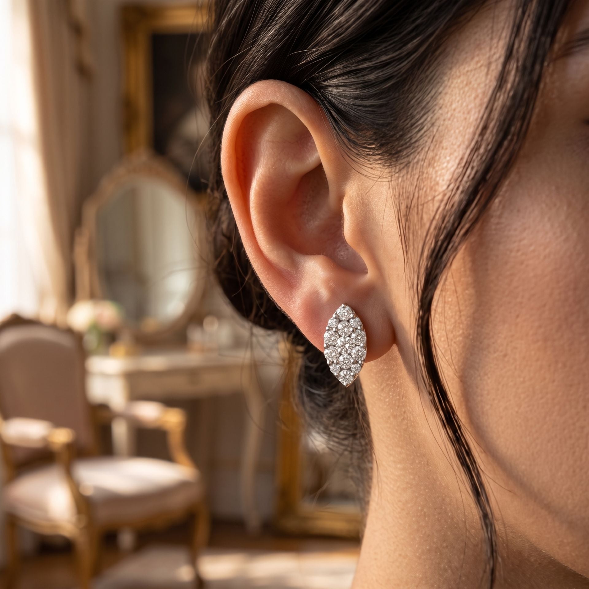 Radiant Petal Lab Grown Diamond Earrings