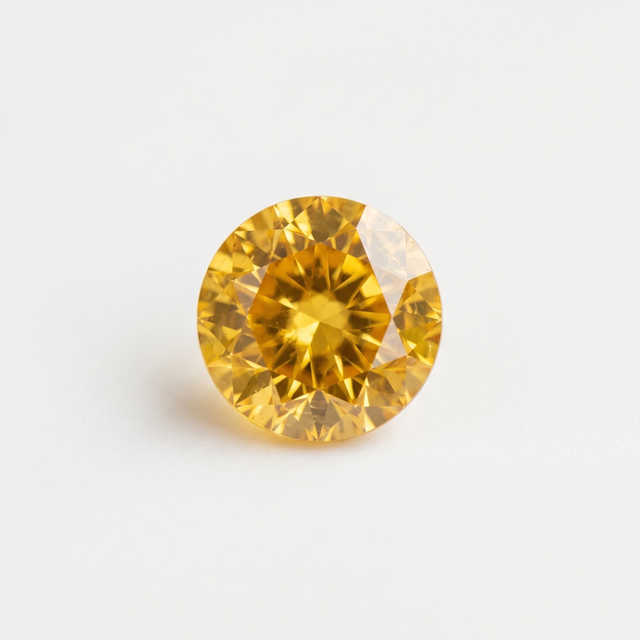 3 ct Lab Grown Yellow Sapphire Round Shape Gemstone