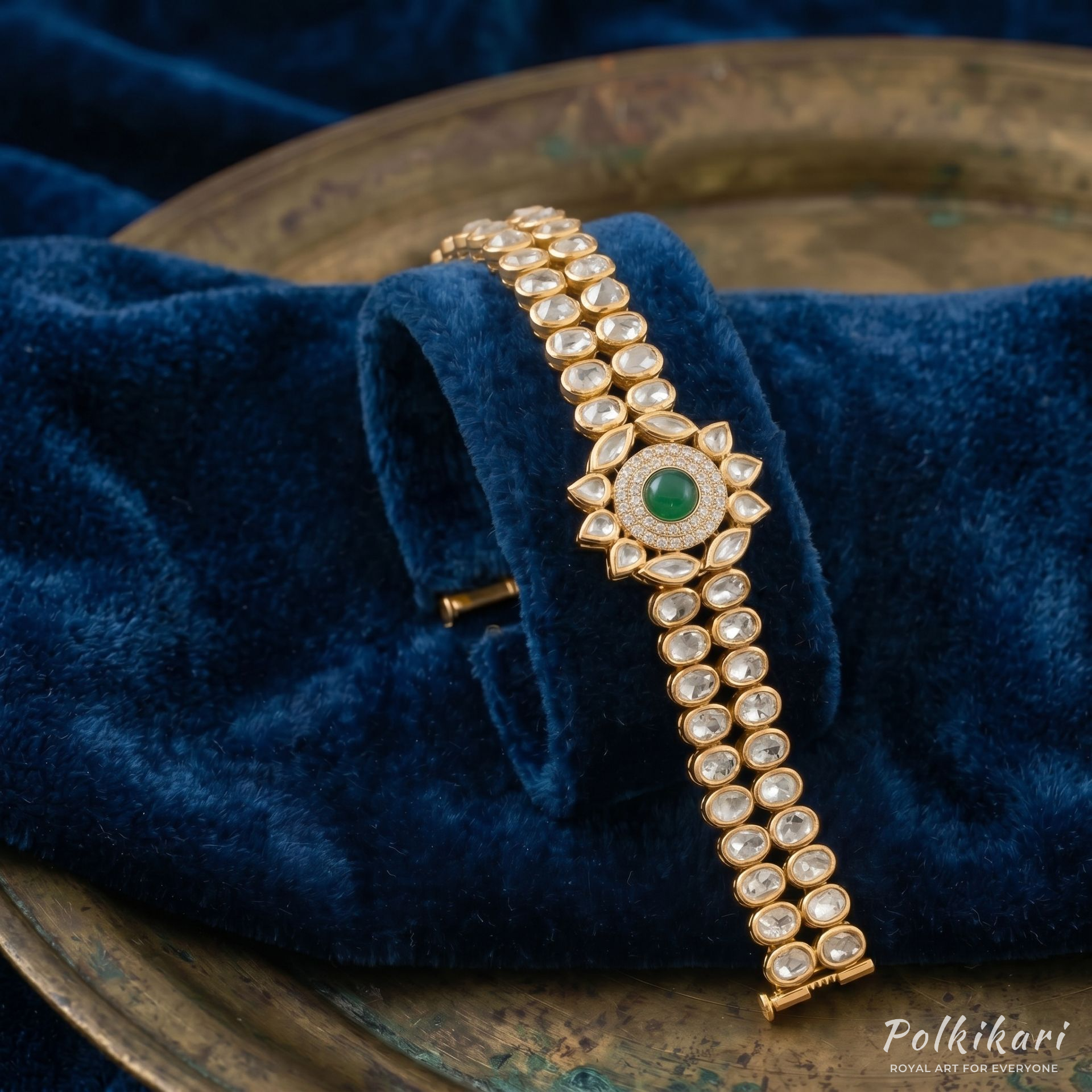Aurora Medallion Lab Grown Polki Bracelet