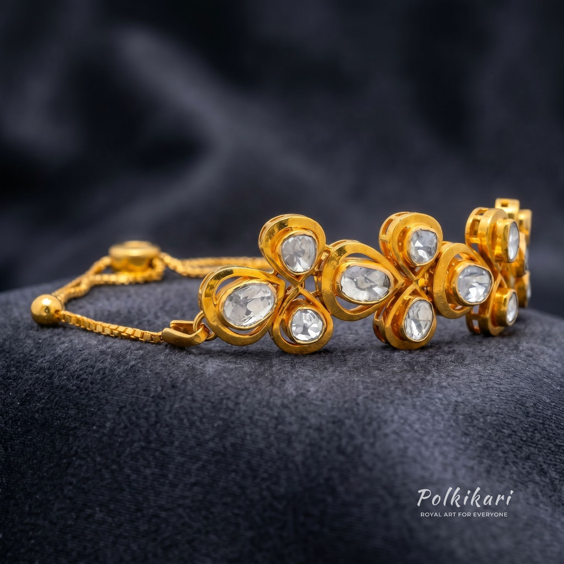 Minimalist Monarch Lab Grown Polki Bracelet