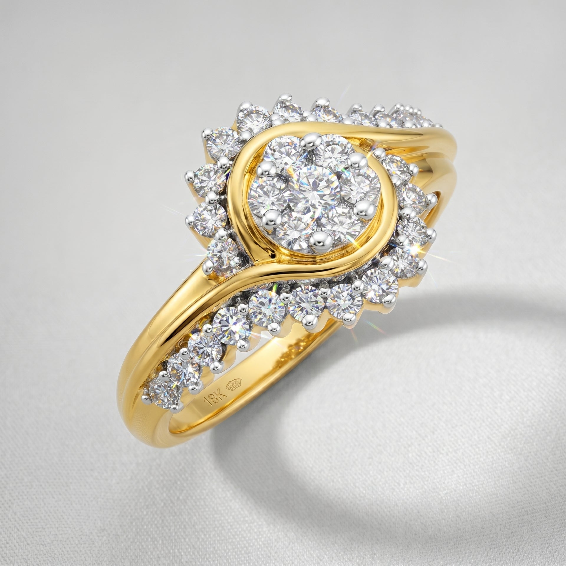 Bright Serene Halo Lab Grown Diamond Ring