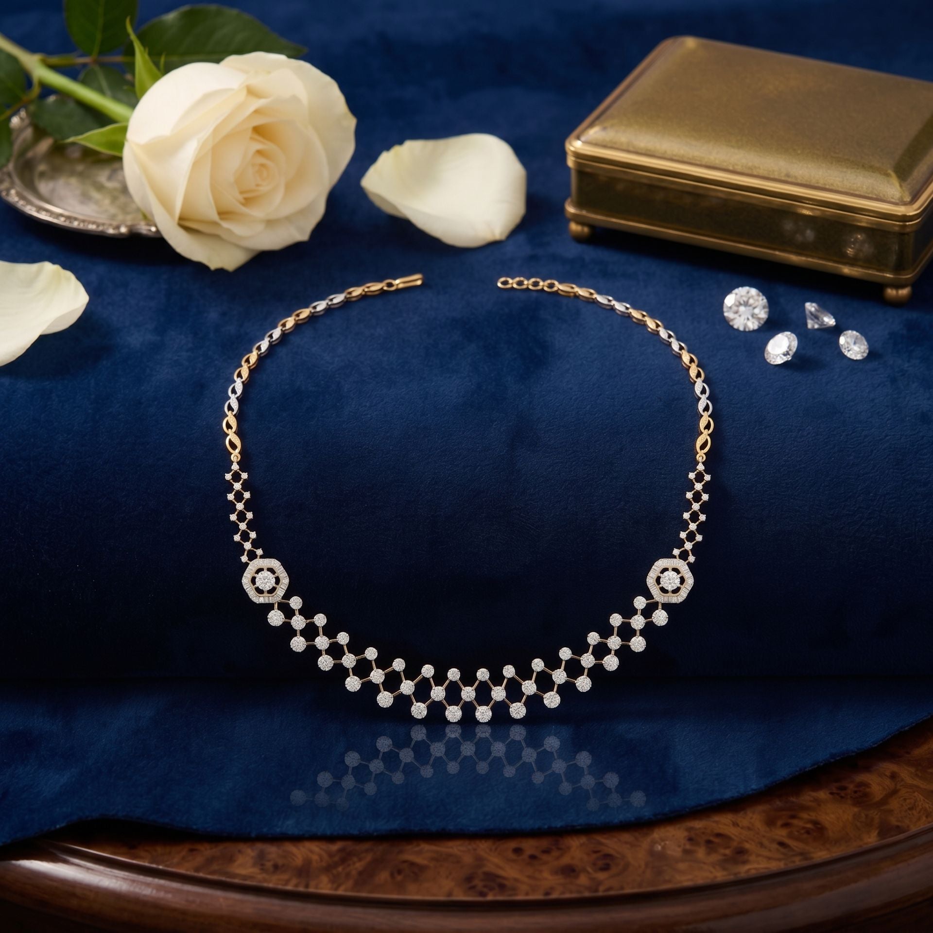 Flora Mesh Lab Grown Diamond Necklace