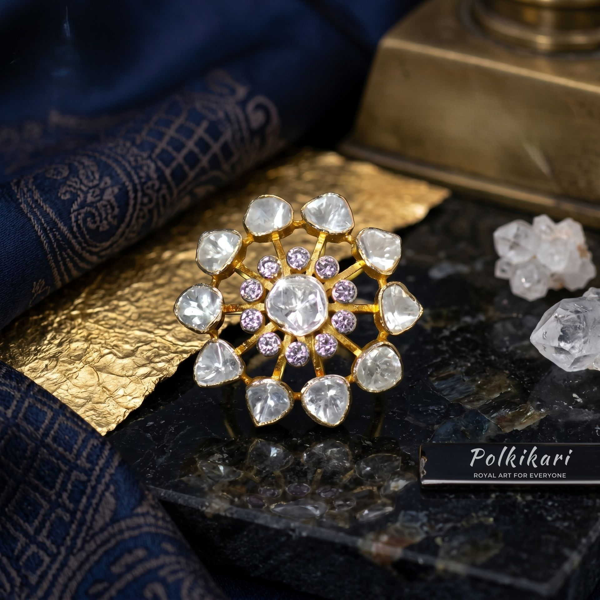 Miraan Cocktail Lab Grown Polki Ring