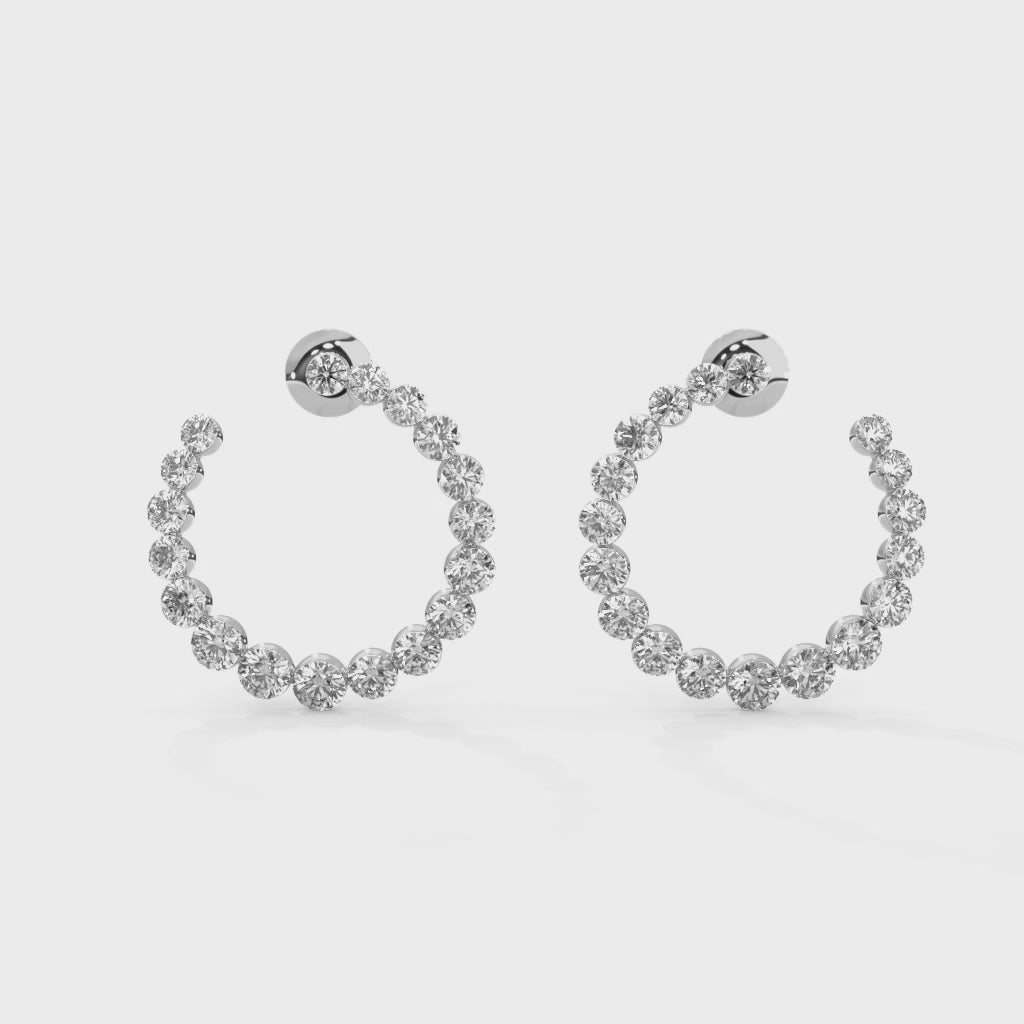 Celestial Halo Lab Grown Diamond Hoop Earrings