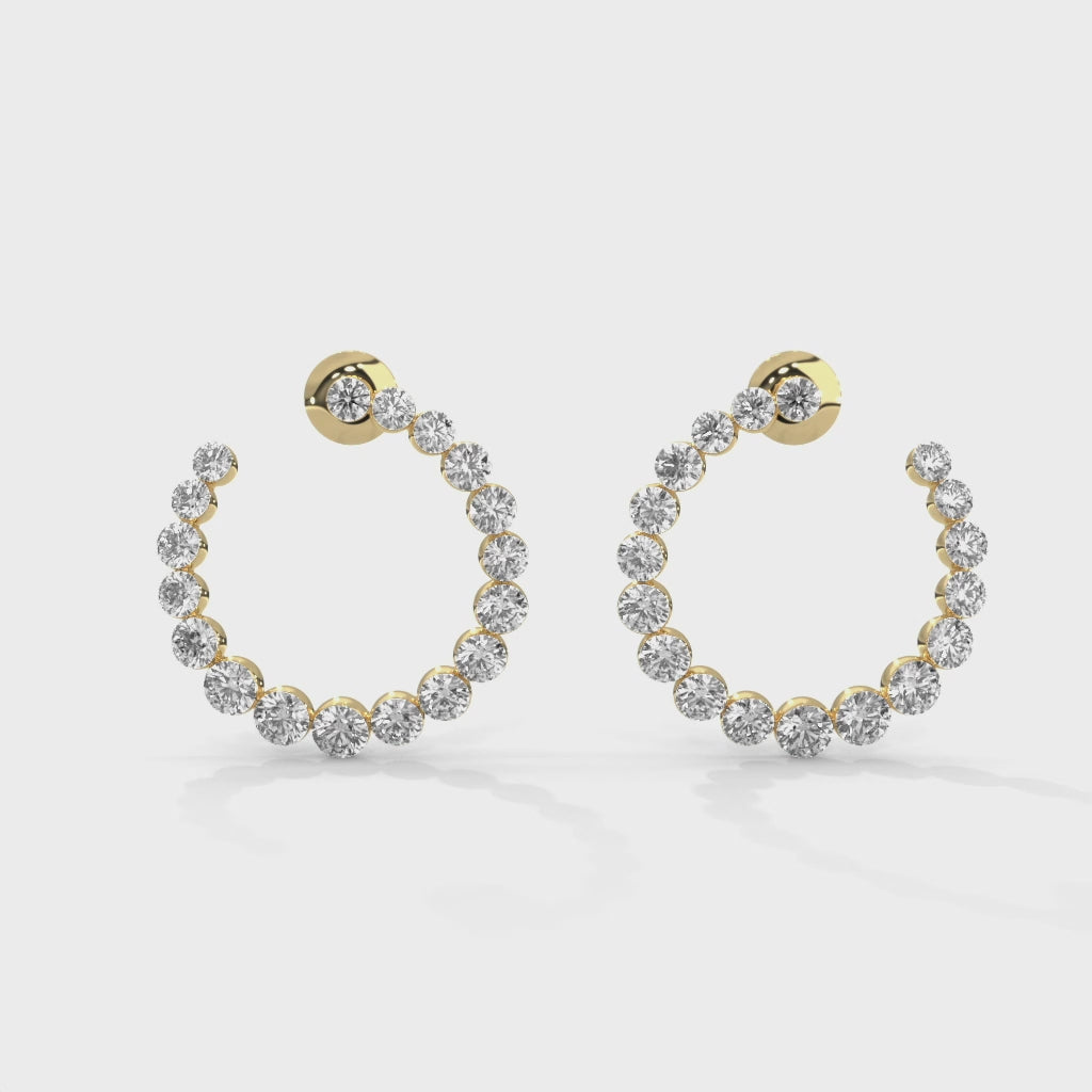 Celestial Halo Lab Grown Diamond Hoop Earrings