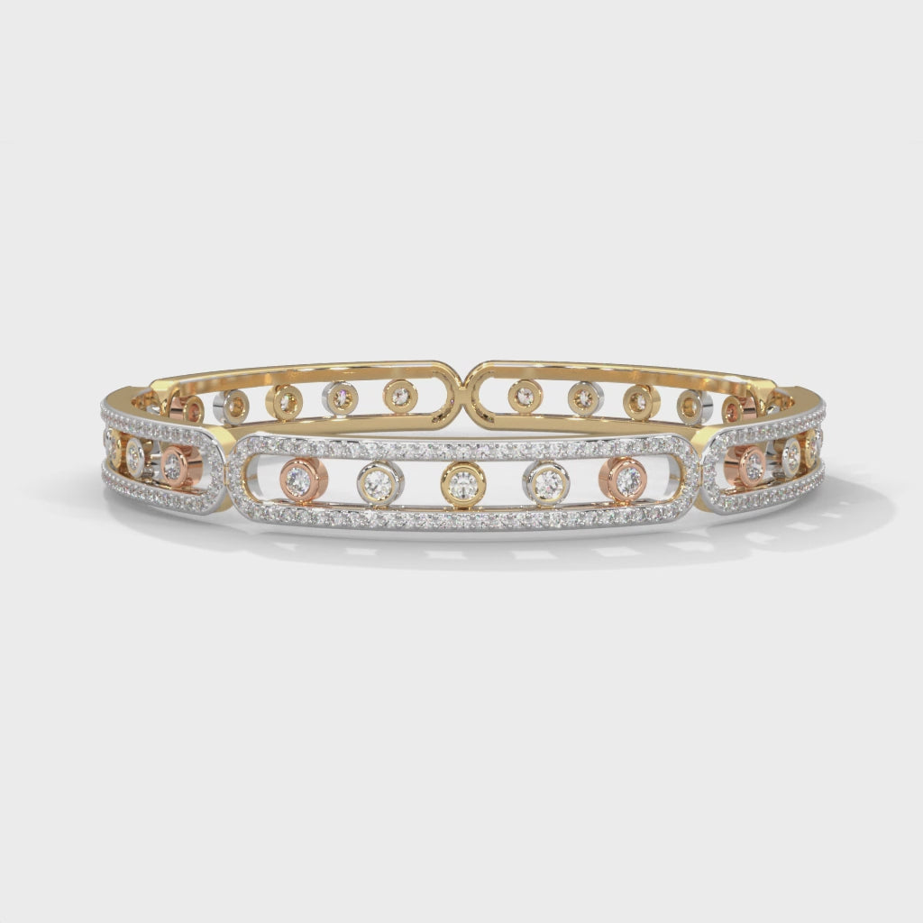 Harmony Tricolor Lab Grown Diamond Bangle