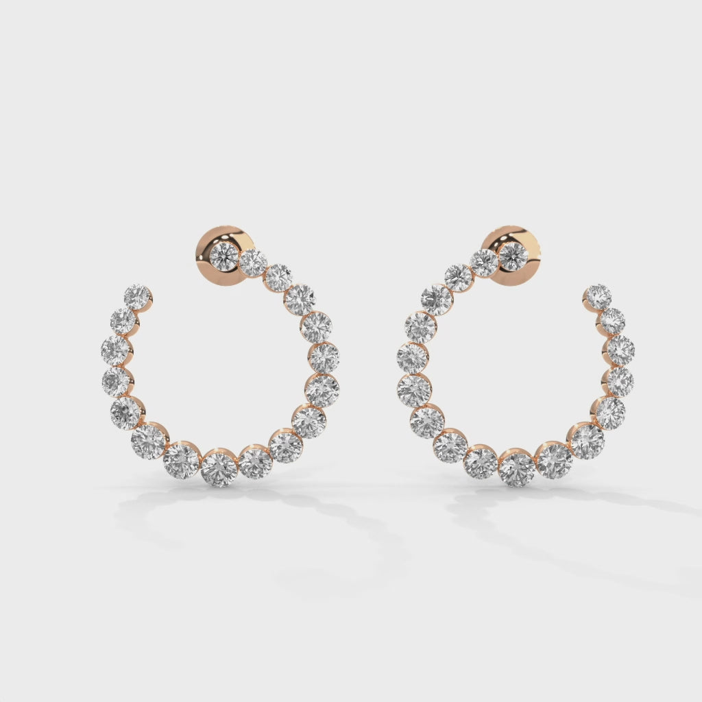 Celestial Halo Lab Grown Diamond Hoop Earrings