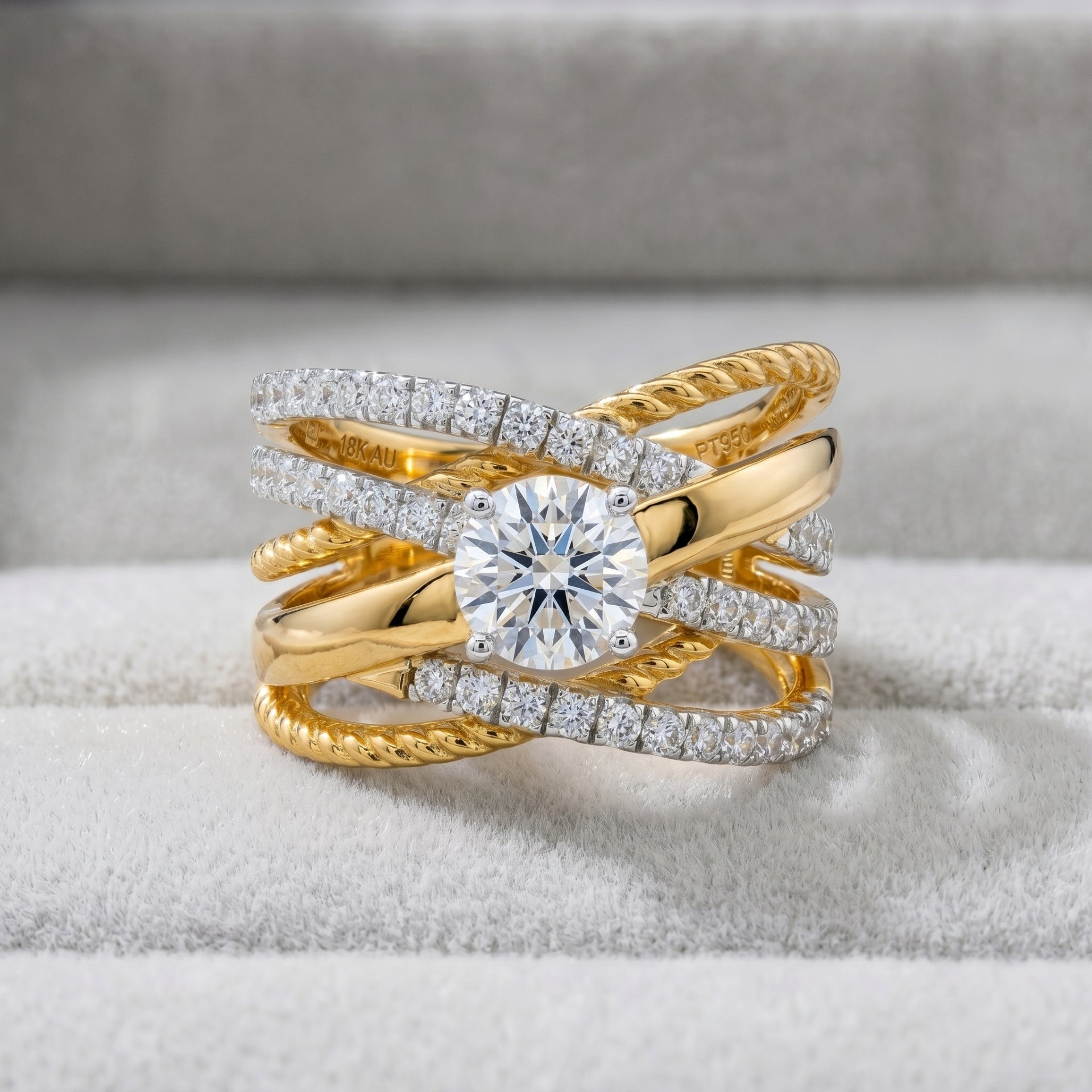 Bold Weave Lab Grown Diamond Ring