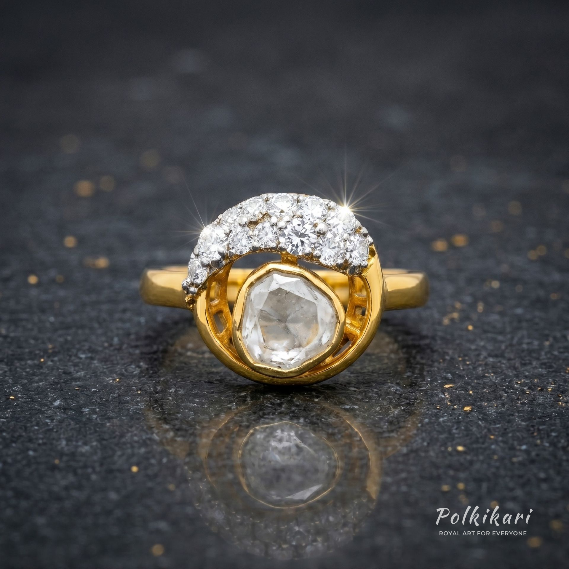 Moonlight Cloud Lab Grown Polki Ring