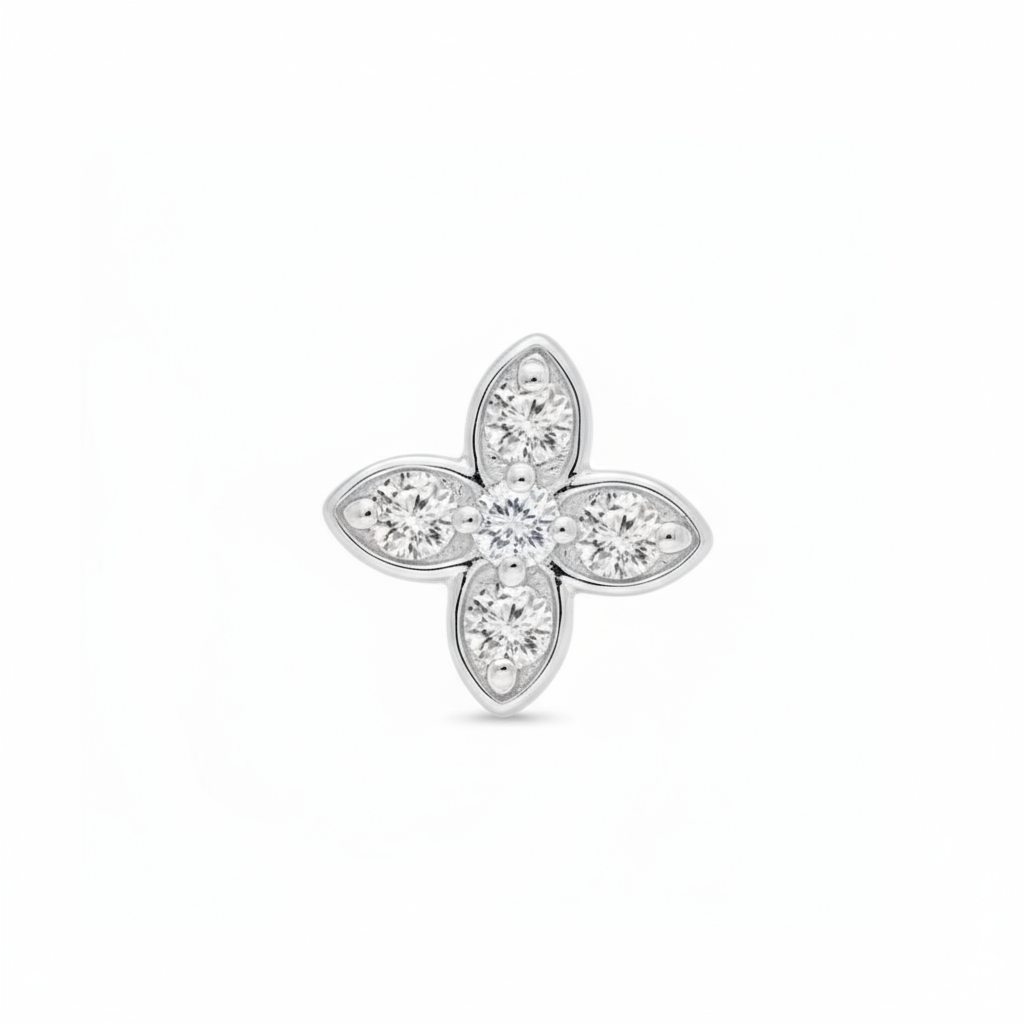 Arctic Petal Lab Grown Diamond Nosepin