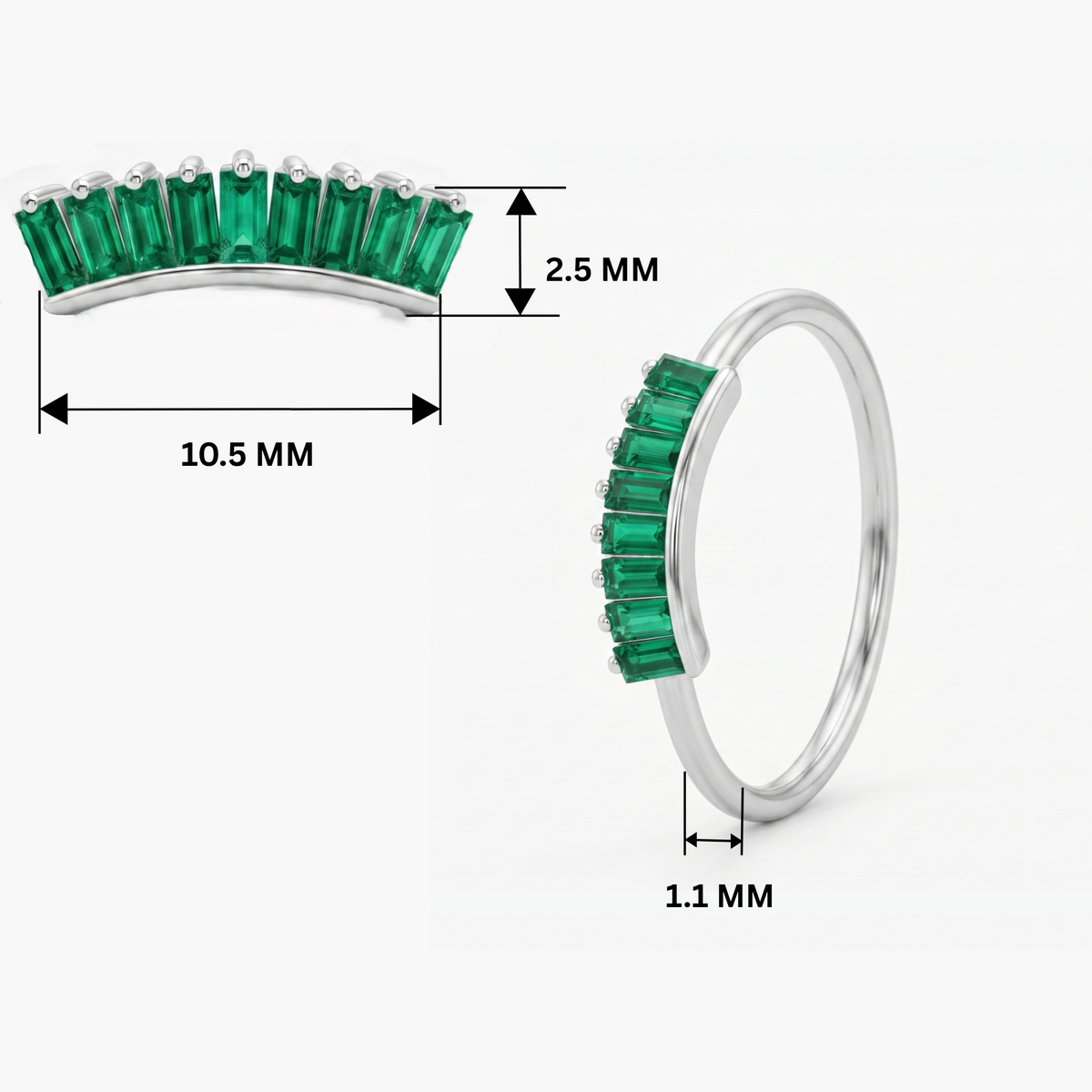 Deco Nesting Platinum Plated Lab Grown Diamond Ring