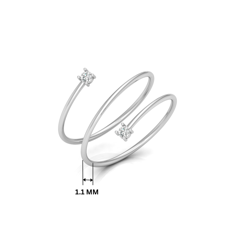 Triple Helix Platinum Plated Lab Grown Diamond Ring