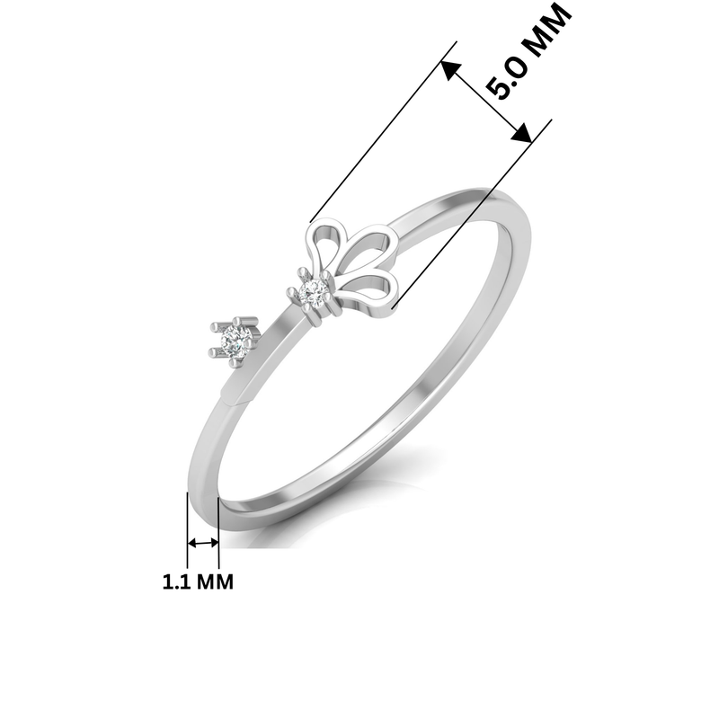 Wandering Petal Platinum Plated Lab Grown Diamond Ring