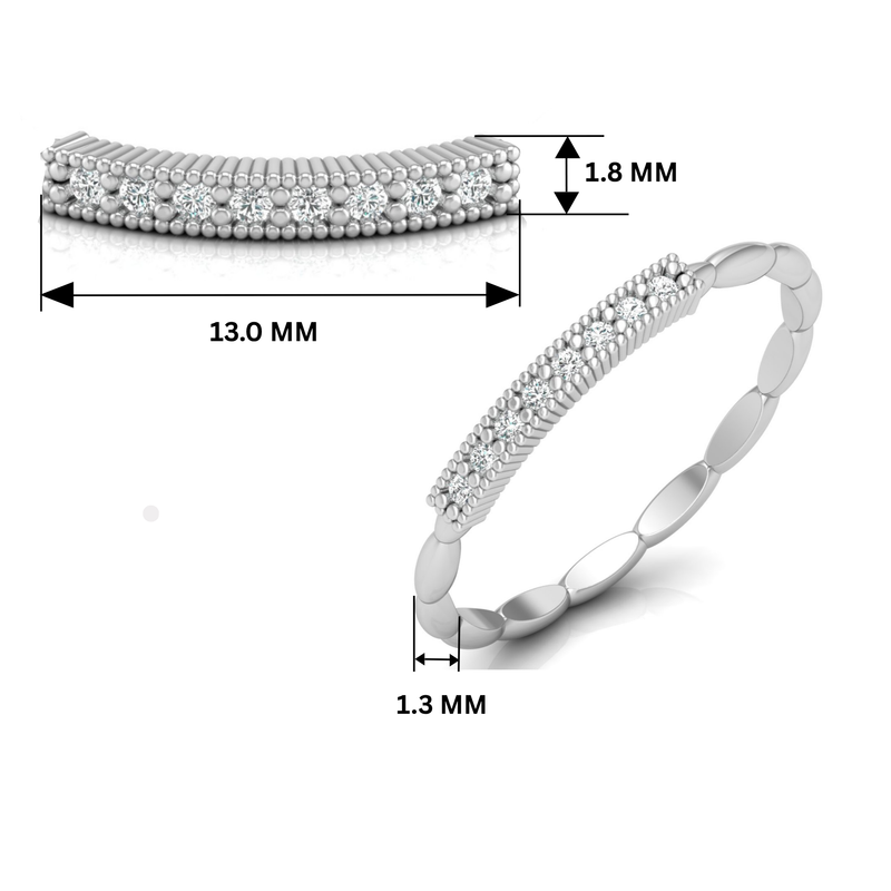 Pebble Path Platinum Plated Lab Grown Diamond Ring