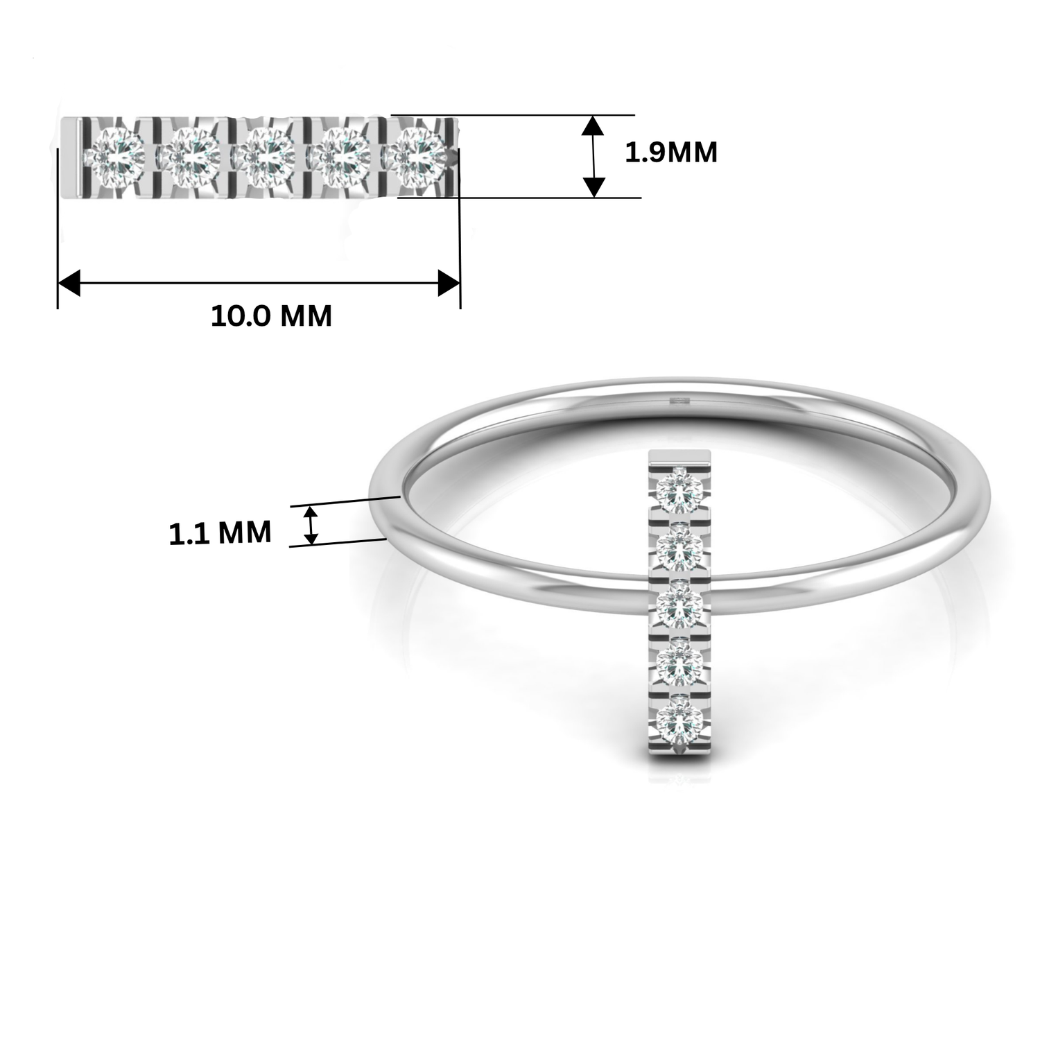 Lunar Ray Platinum Plated Lab Grown Diamond Ring