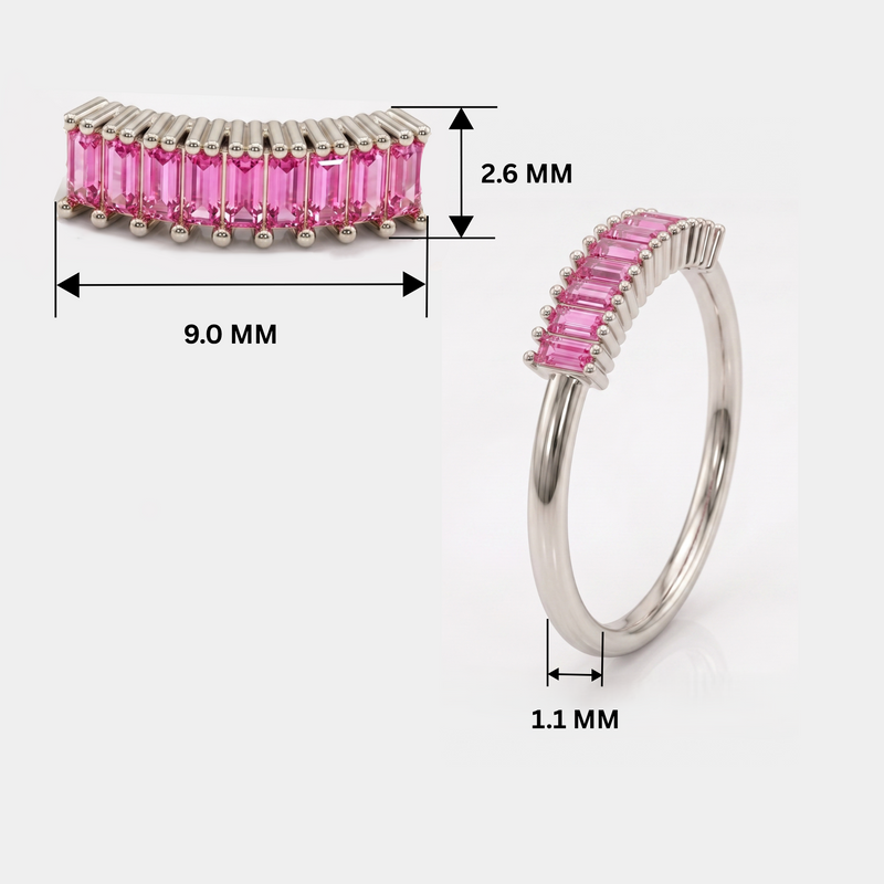 Gable Rail Platinum Plated Lab Grown Diamond Ring