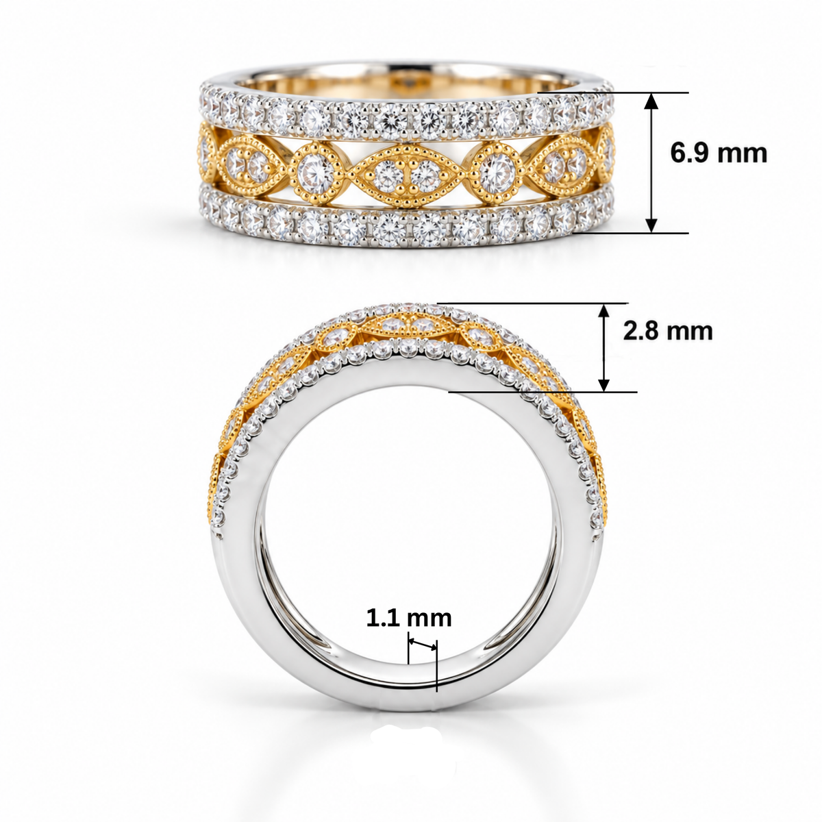 Zarevia Ornate Lab Grown Diamond Ring