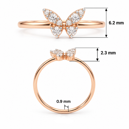 Winged Flutter Bloom Lab Grown Diamond Ring