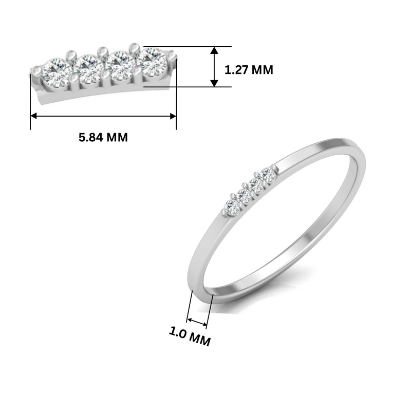 Core Four Platinum Plated Lab Grown Diamond Ring