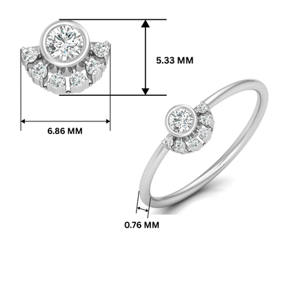 Morning Bloom Platinum Plated Lab Grown Diamond Ring