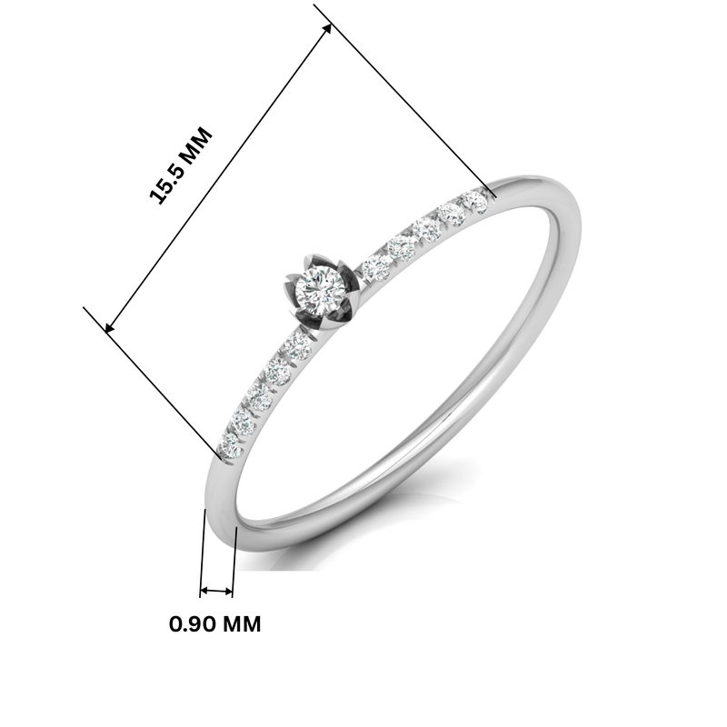 Amour Petal Platinum Plated Lab Grown Diamond Ring