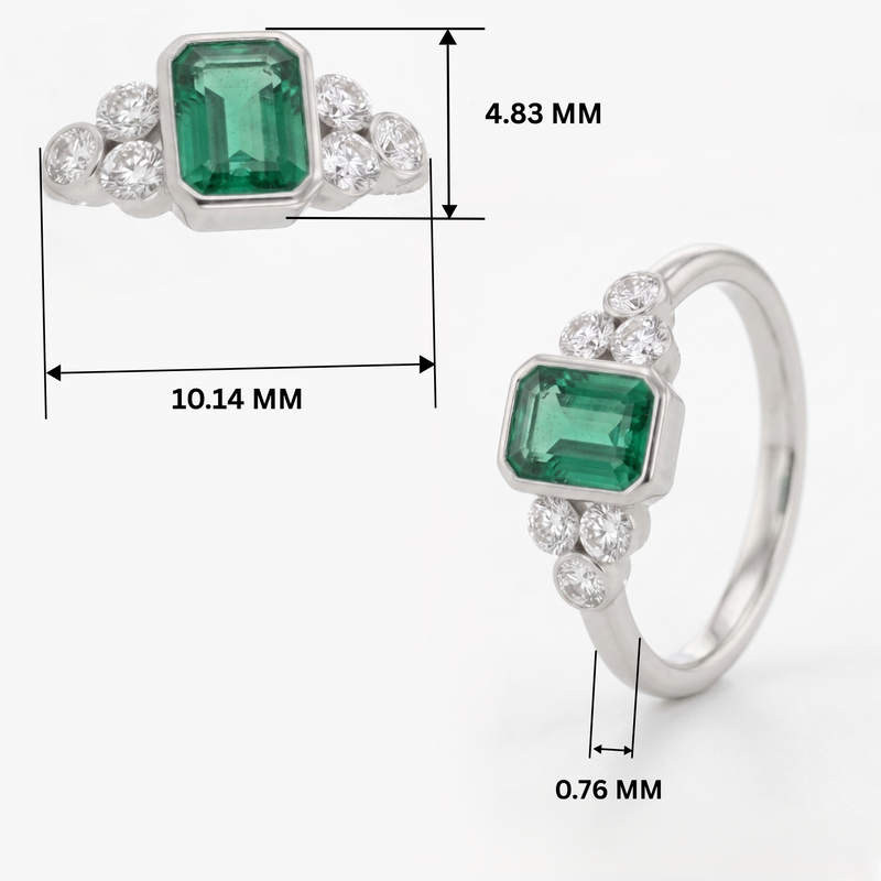 Deco Pinnacle Platinum Plated Lab Grown Diamond Ring