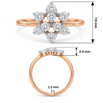 Aurelle Blossom Lab Grown Diamond Ring